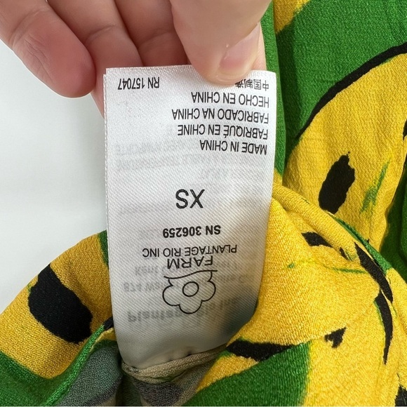 Farm Rio Bossa Banana Green Yellow Relaxed Belted Jumpsuit Size XS - Picture 8 of 9